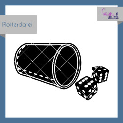 Plotterdatei Würfelbecher