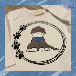 Kombi-Set: Plotterdatei Pfotenrahmen & Hund Hauke